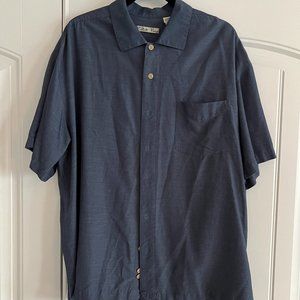 Batik Bay Navy Men’s Short Sleeve Button Up Shirt | Size XL